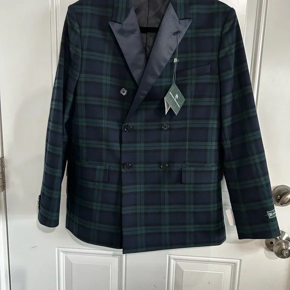 ✨NWT Brook Brother Plaid Double Breasted Blazer. Sz 18 - Picture 5 of 5